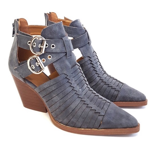Vegan Suede Ankle Boots; Buckle detail - Picture 3 of 3
